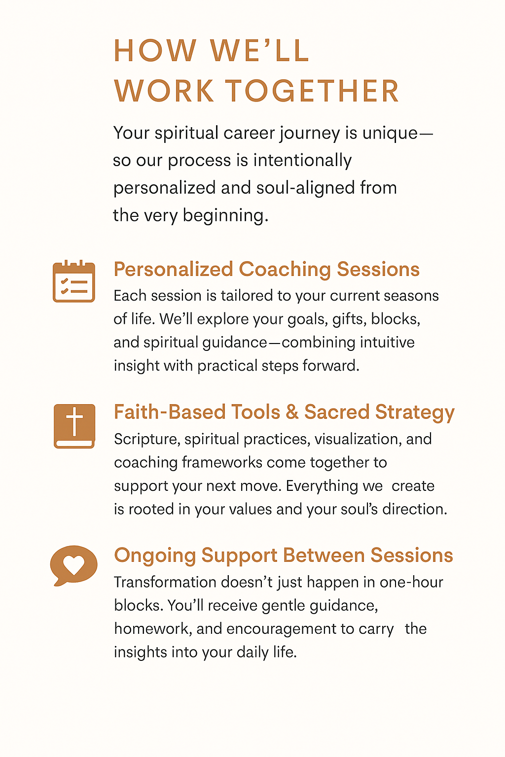 Spiritual Career Coaching 5 how we'll work together spiritual career